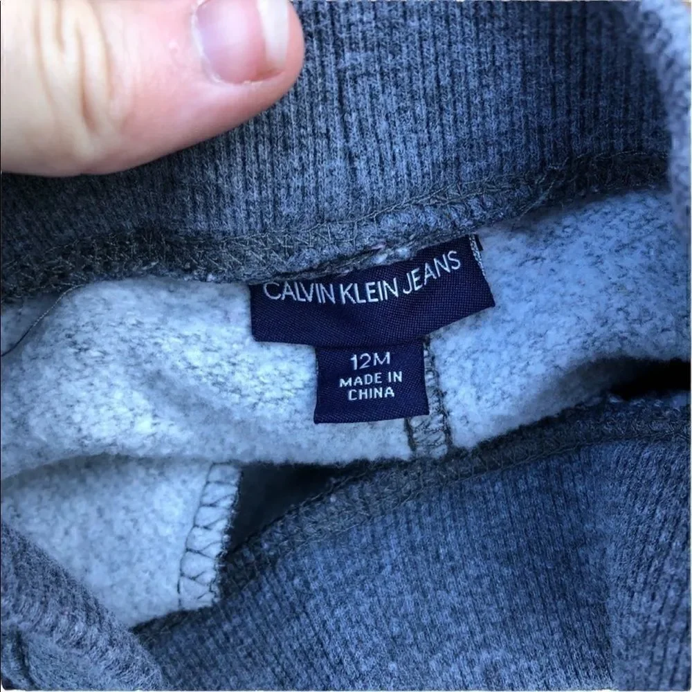 CALVIN KLEIN JEANS Grey Sweat Pants Size 12 Months